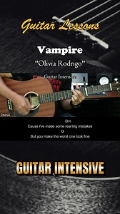 17K views · 130 reactions | Vampire - Olivia Rodrigo - Easy guitar chords Martin Guitar #vampire #oliviarodrigo #martinguitar #guitarintensive #acousticguitar #acousticcover #acoustic #tutorialgitarmudah #tutorialgitar #easychords | Guitar Intensive | Facebook