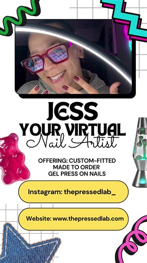 90’s girl scientist gone press-on artist - healthcare friendly nails #custompressonnails #handpaintednailart #gelpressonnails #customnails