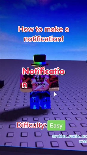 How to make a notification #fyp #fy #foryou #foryoupage #robloxstudio #robloxcreative #roblox #creativegaming#creativ Script:RoScripter