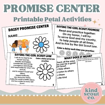 Daisy Girl Scout Promise Center Scouts Petal Activity Booklet