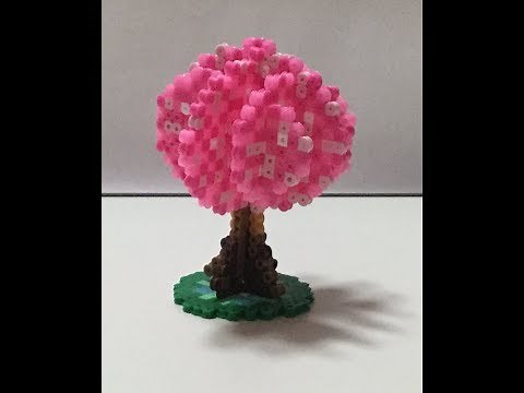 アイロンビーズ 桜の木 図案 立体 作り方 動画