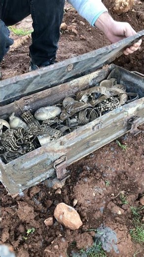 treasure hunting #chest of gold #satisfying #gold #metal detector #found a treasure #adventure