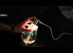 Watch USB Air Humidifier Bulb with 7 Colors Lamp Shape Decorative Lights Diffuser Purifier Atomizer on Amazon Live