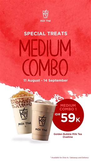 Special treats MEDIUM COMBO to share🤗 Available at all KOI stores for dine-in, takeaway, and delivery. | KOI Thé Indonesia