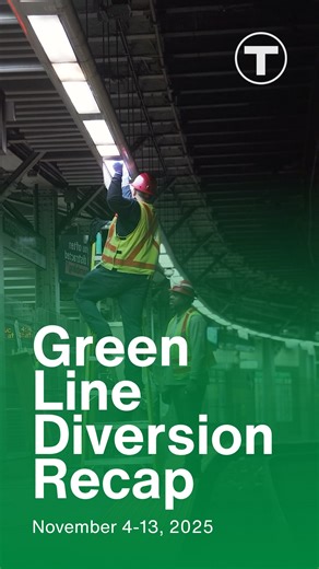 MBTA on Instagram: "Progress on installing our Green Line Train Protection System (GLTPS) continued thanks to the most recent Green Line full-access diversion. From November 4-13, we suspended train service between Park Street and Medford/Tufts and Union Square to advance GLTPS setup and perform critical maintenance on our stations and infrastructure. Stay tuned for more improvements to come. #mbta #publictransportation #safety #maintenance #boston"