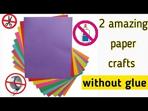 2 easy no glue paper crafts|Paper craft without glue|Easy diy paper craft|Origami|Easy craft idea