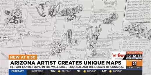 Arizona artist creates unique, hand-drawn maps