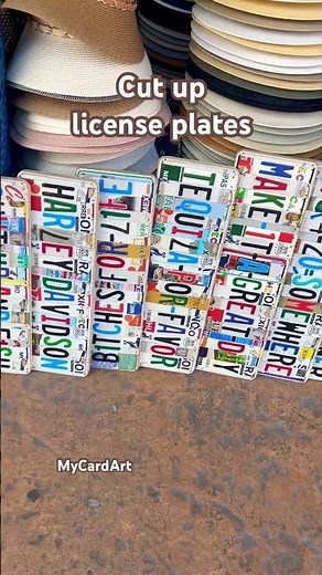 Cut up license plate art #art #licenseplate #diycrafts #diyprojectcrafts