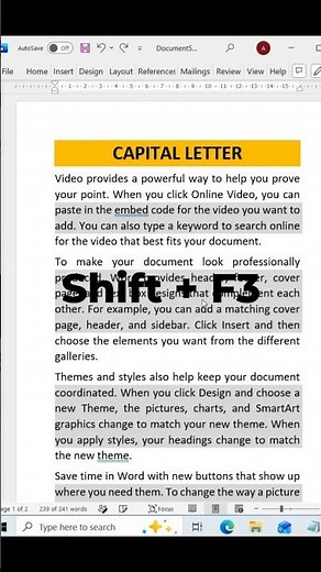 ✅ How to Make Capital Letters in MS Word Using Shortcut Key #msword