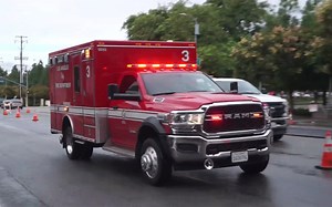 【街拍出警】“新车响应！”洛杉矶消防局 救护3号车与LASD前往医院（2022年11月9日）