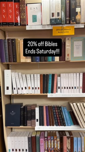 If you’ve been thinking about getting a new Bible—this is the time! Our Bible sale ends Saturday. 20% off all Bibles and Bible accessories | Faith & Life Bookstore