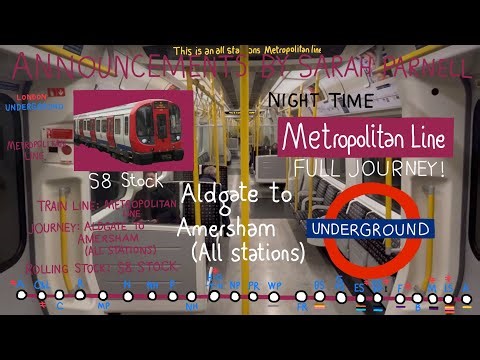 💜METROPOLITAN LINE FULL JOURNEY!💜from Aldgate ➡️ Amersham (All stations) S8 Tube stock Underground