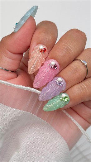 23K views · 124 reactions | Easily create 3D Rainbow Seashell Nails...