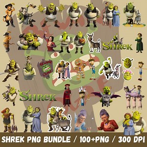 Shrek Clipart, Shrek PNG Bundle, Digital Files for Shrek Birthday With Donkey, Fiona , Shrek Alphabets and Numbers, Shrek Cake Toppers - Etsy Australia