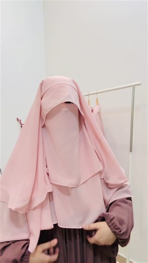 Stylish Eye Covering Khimar with Flap - Double Layer Design