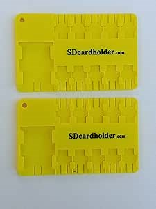 2pcs Micro SD Card Case, Holder, Organizer Yellow