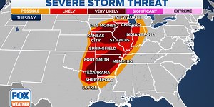 Another widespread severe weather threat with strong tornadoes to impact 48 million in central US Tuesday