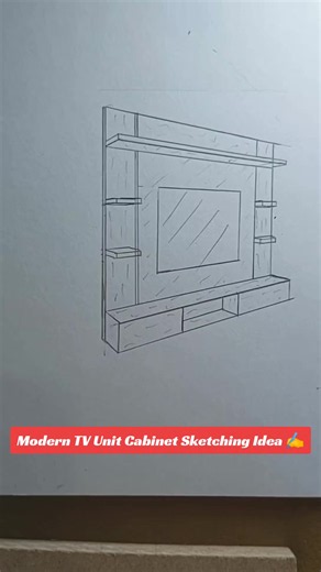 Modern TV Cabinet Design Sketch — Step-by-Step TV Panel Idea