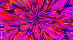 Neon waves crashing and colliding in a dynamic kaleidoscopic sequence. Abstract motion background