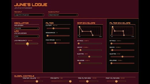 June's Logue - Java Midi Synthesiser Demo | William Stephen