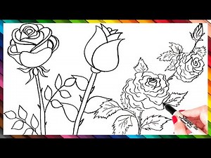 3 Ways How To Draw A Rose Step By Step | Rose Drawing EASY
