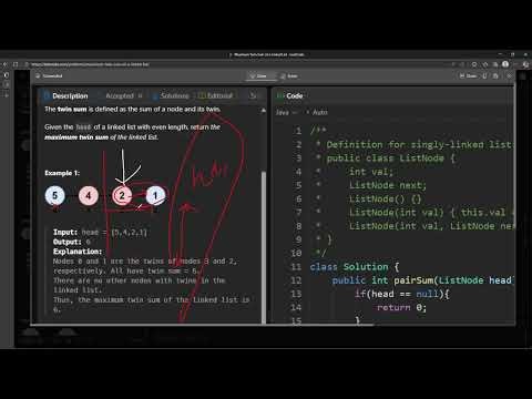 #LeetCode 2130 | Maximum Twin Sum of a Linked List #Java