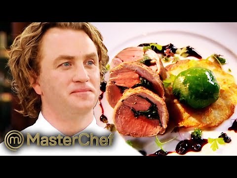 Chef Adrian Richardson's Stuffed Loin Of Lamb Dish | MasterChef Australia