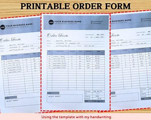 Order Form Template Printable | Small Business Order Sheet | Editable Canva Template | PDF Download - Etsy