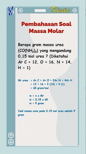 pembahasan soal konsep mol massa molar #kimia #pembahasansoal