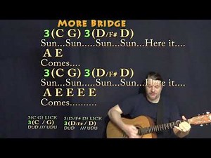 Here Comes the Sun (The Beatles) Guitar Cover Lesson in A with Chords/Lyrics - Munson