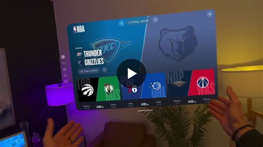 It’s game time! Tonight we get the first live immersive NBA game ever on Apple Vision Pro between the Lakers and the Bucks. The NBA app now includes an immersive section designed for the future of… | Justin Ryan ᯅ