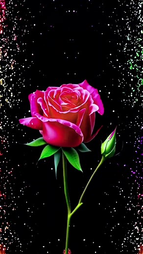 Enchanting Animated Roses in Cosmic Colors