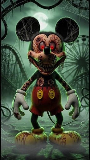 Horror Version of Mickey Mouse cartoon! 😱👻 #horror #cartoon #mickeymouse