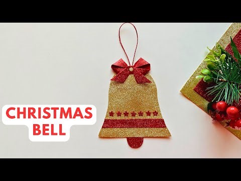 How to make Christmas Bell | Jingle Bell making | Easy Christmas Bell Using Glitter Sheet #christmas