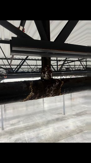 “Just noticed the drip today” 4”& 6” main #firesprinkler #leaks #sprinklermain #rusted