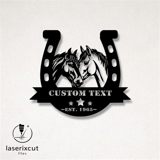 Customizable Horseshoe Silhouette Laser Cut Vector – SVG, DXF, Ai, Pdf Files Glowforge, Cricut, Metal, Wall Decor, Digital Download - Etsy Ireland