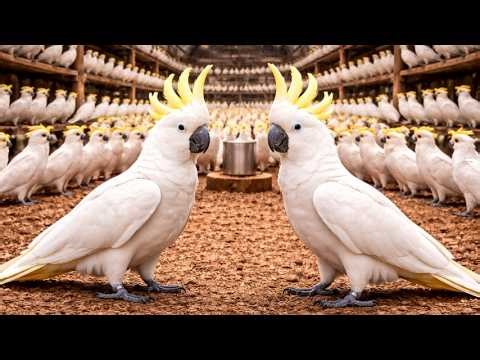Life of White Parrots - A Comprehensive View of White Parrot Life on a Large Farm