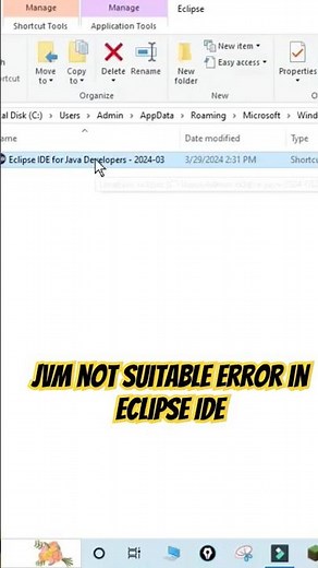JVM not suitable error in eclipse IDE #ytshorts #java #coding #viral #shortsfeed