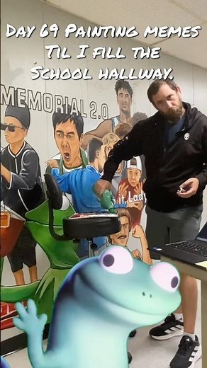 Day 69 painting memes on the wall. lizard lizard lizard. Pixar’s Elio lizard end credits #shorts