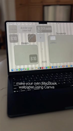 How to make your own MacBook wallpaper with Canva! 🦋💻 #canvatutorial #macbook #shorts #viral