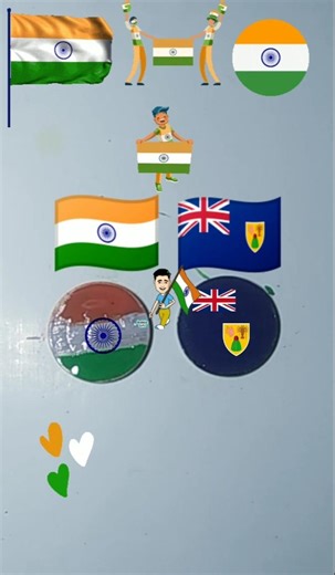 How to draw India vs Caicos Island flag on coin #shortsfeed #turksandcaicosislands #trending #art
