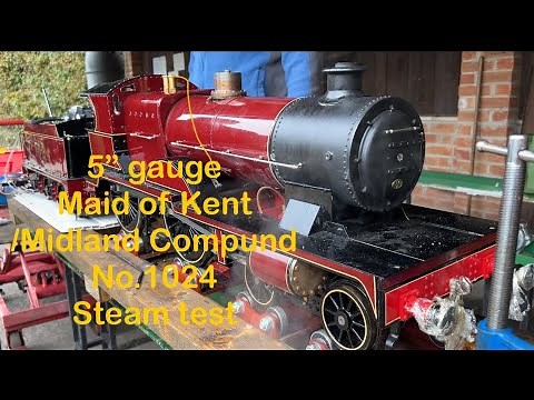 5” Gauge Maid of Kent/ Midland Compound Steam Test|Erewash Valley Model Engineering Society.
