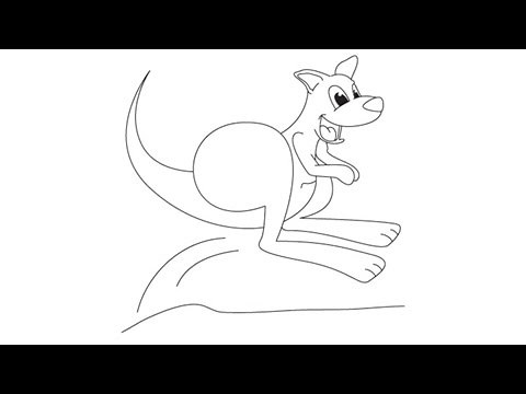 How to draw a Kangaroo - Easy step-by-step drawing lessons for kids