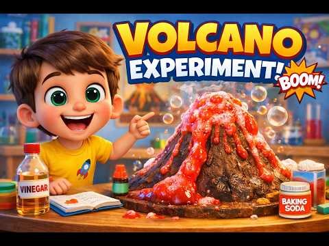 Volcano Eruption Experiment 🌋 Baking Soda & Vinegar Science for Kids!