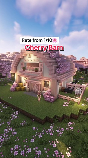 Building a Cozy Cherry Barn in Minecraft