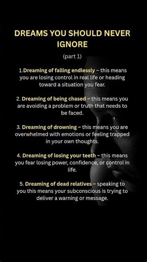 5 Dreams You Should Never Ignore #dream #subconsciousmind #psychologyfacts #deepfacts #shorts