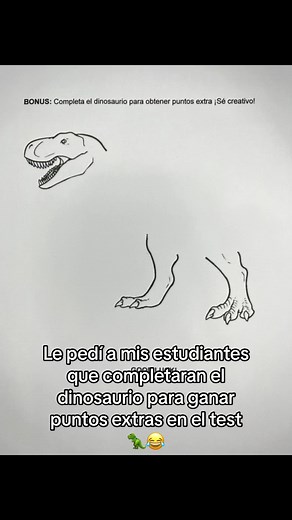 Completar el dinosaurio para ganar puntos extras en el test 🦖😂 #teacher #mister #profesor #dinosaurs #dinosaur #points #extrapoints #clases #children #students #colegio #school #Chile #SantaJuana