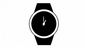Download Animation of Clock Icon for time display Black White background for free