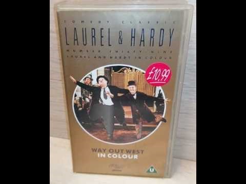 Original VHS Opening and Closing to Laurel and Hardy Way Out West in Colour UK VHS Tape