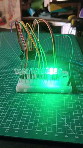 Arduino LED Effects with Music Sync 💚 | 12 LED Light Show #shorts